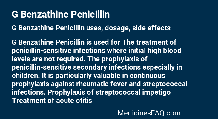 G Benzathine Penicillin