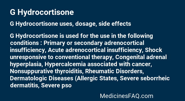 G Hydrocortisone