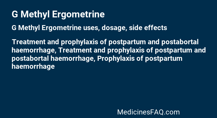 G Methyl Ergometrine