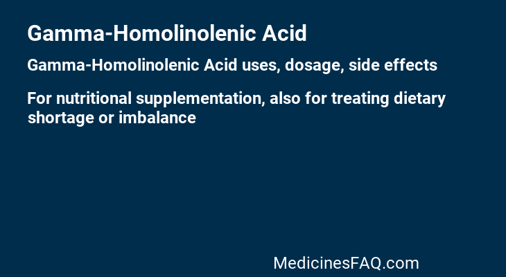 Gamma-Homolinolenic Acid