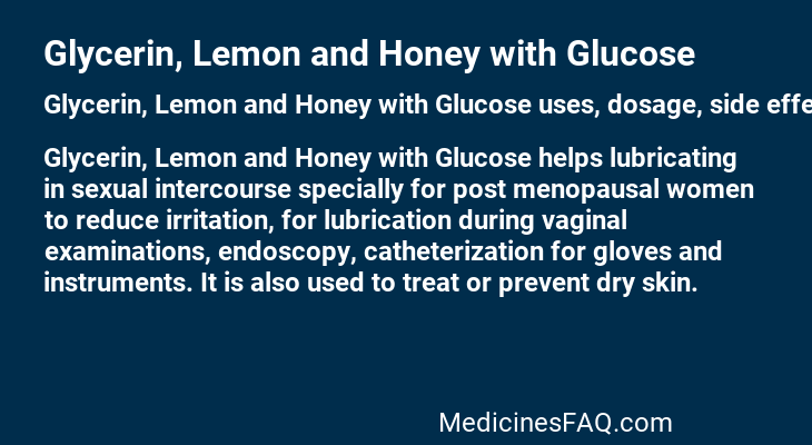 Glycerin, Lemon and Honey with Glucose