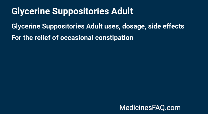 Glycerine Suppositories Adult