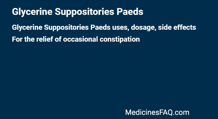 Glycerine Suppositories Paeds
