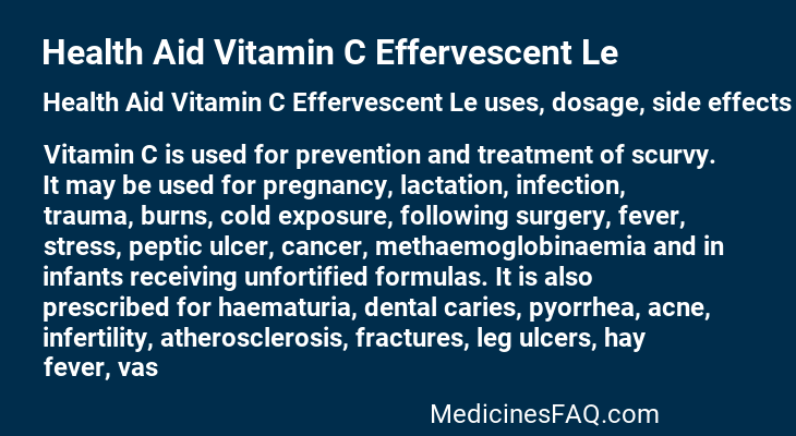 Health Aid Vitamin C Effervescent Le