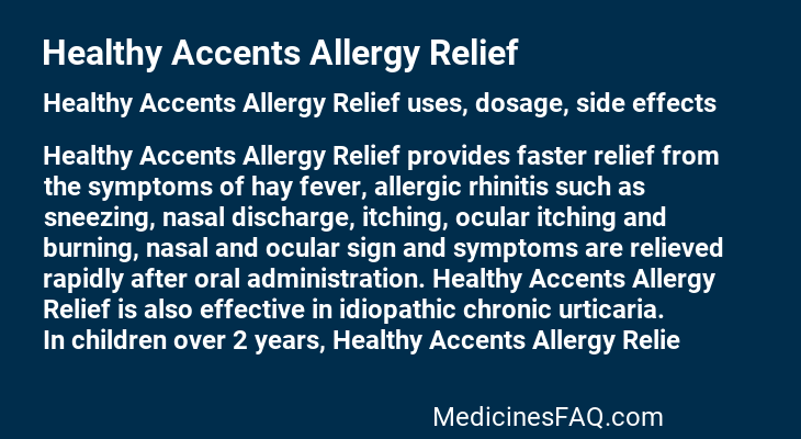 Healthy Accents Allergy Relief