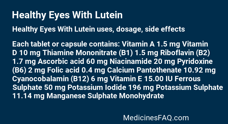Healthy Eyes With Lutein
