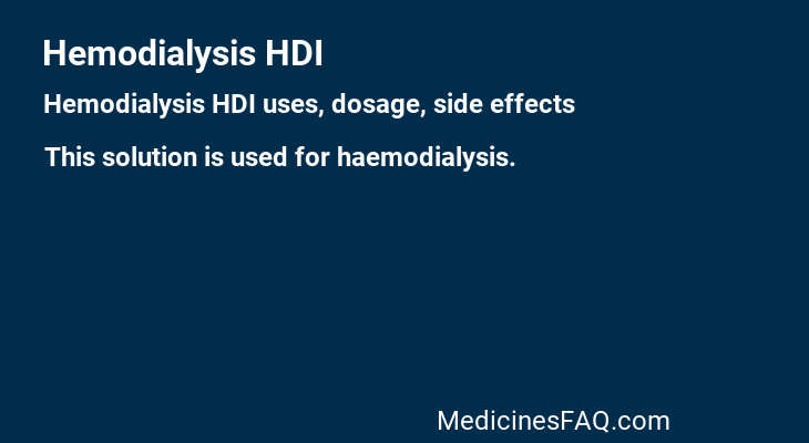 Hemodialysis HDI