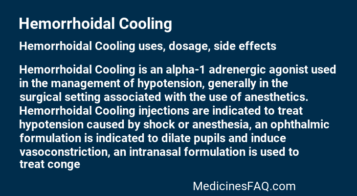 Hemorrhoidal Cooling