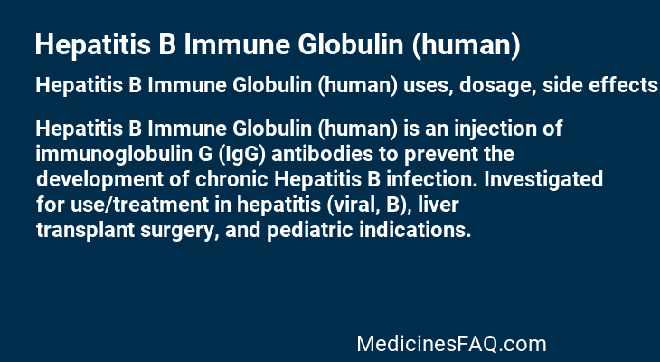 Hepatitis B Immune Globulin (human)