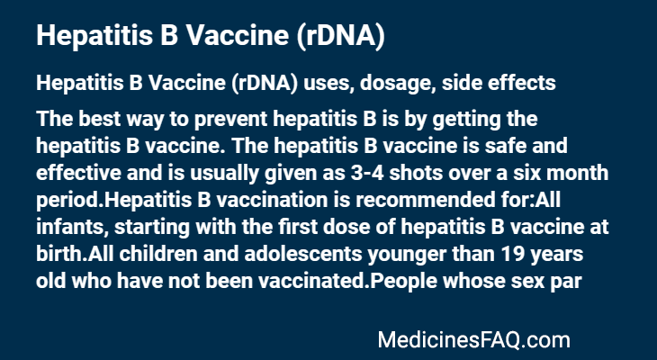 Hepatitis B Vaccine (rDNA)