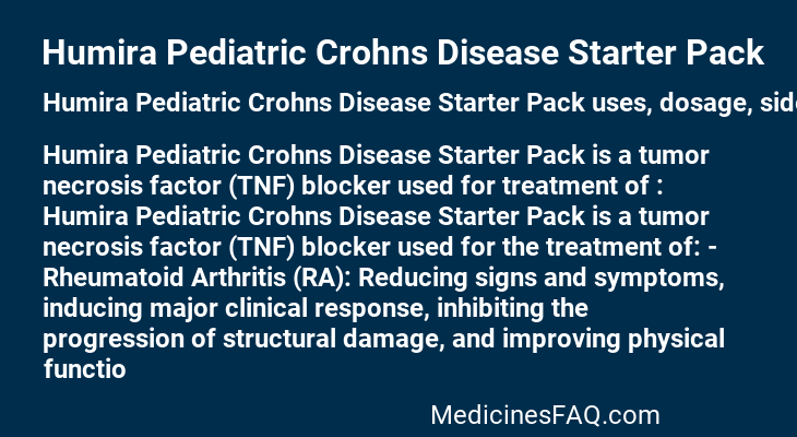 Humira Pediatric Crohns Disease Starter Pack