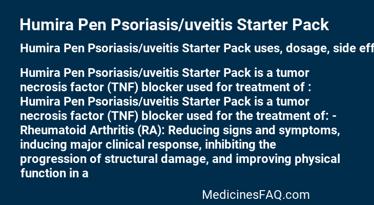Humira Pen Psoriasis/uveitis Starter Pack