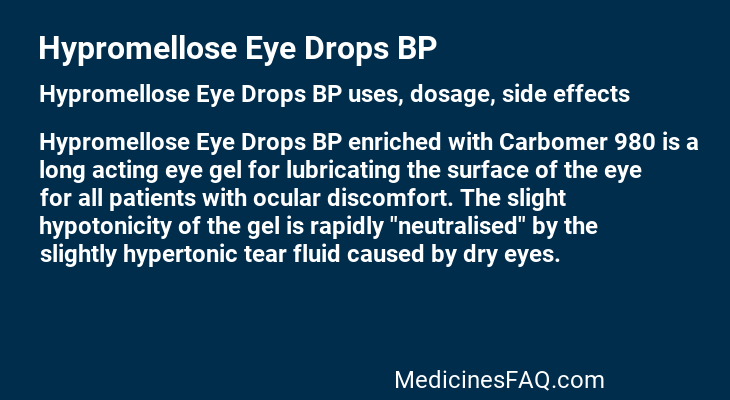 Hypromellose Eye Drops BP