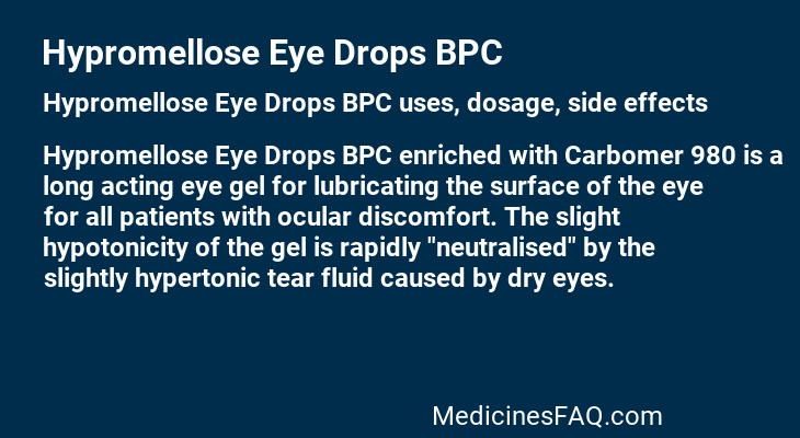 Hypromellose Eye Drops BPC