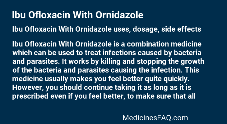 Ibu Ofloxacin With Ornidazole