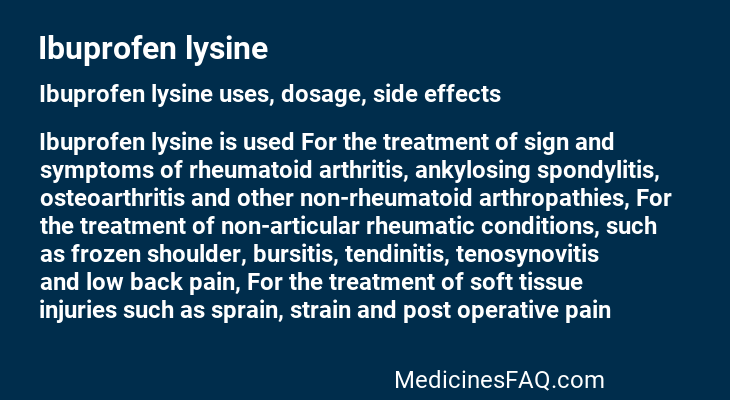 Ibuprofen lysine
