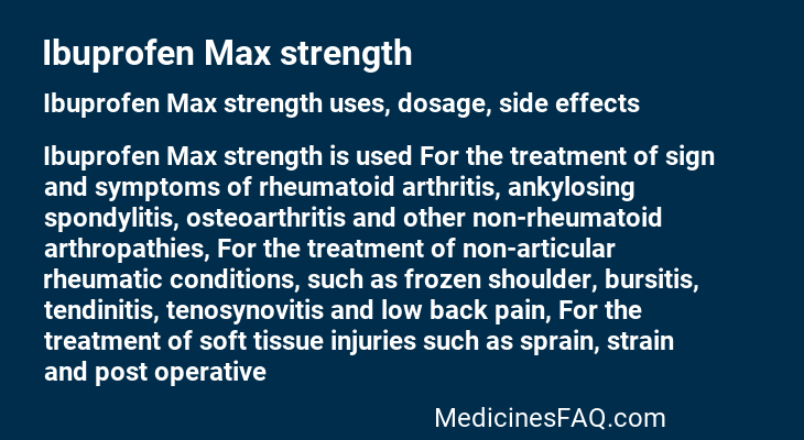Ibuprofen Max strength