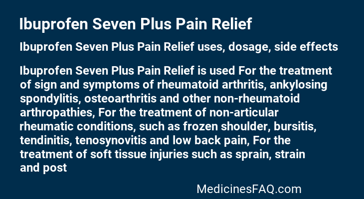 Ibuprofen Seven Plus Pain Relief