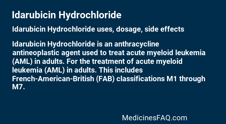 Idarubicin Hydrochloride