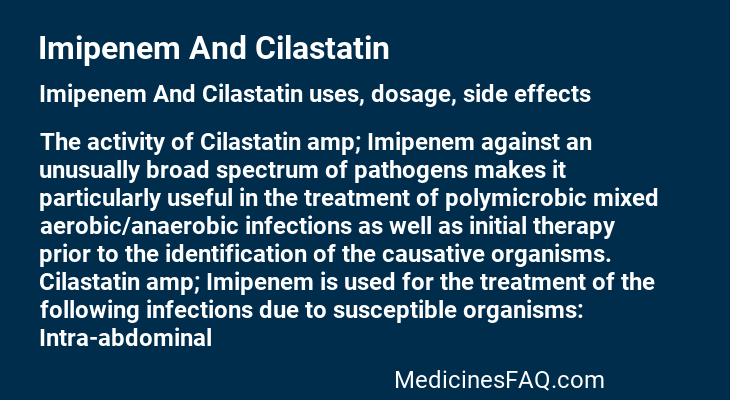 Imipenem And Cilastatin