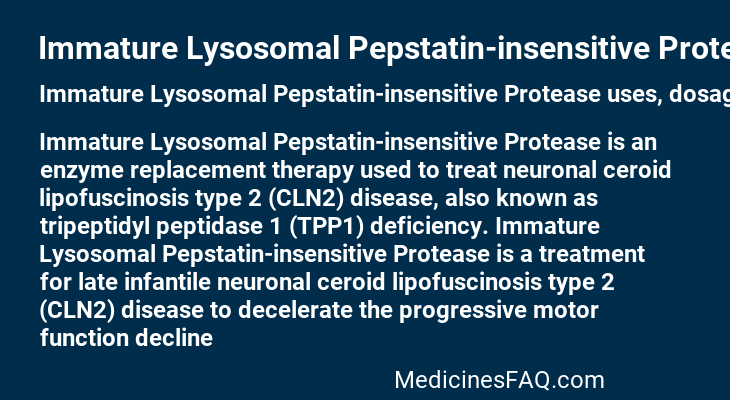 Immature Lysosomal Pepstatin-insensitive Protease