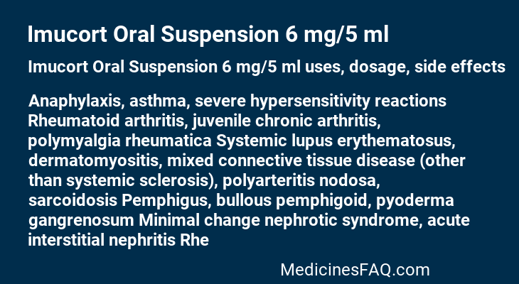 Imucort Oral Suspension 6 mg/5 ml