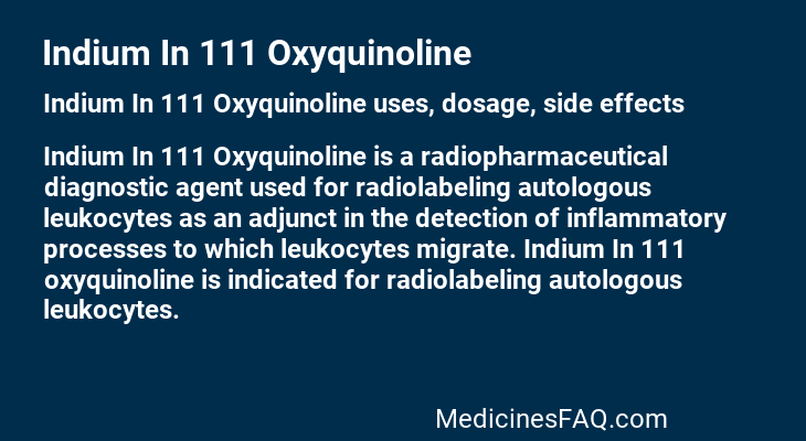 Indium In 111 Oxyquinoline