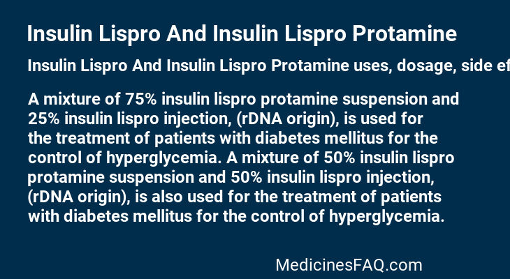 Insulin Lispro And Insulin Lispro Protamine