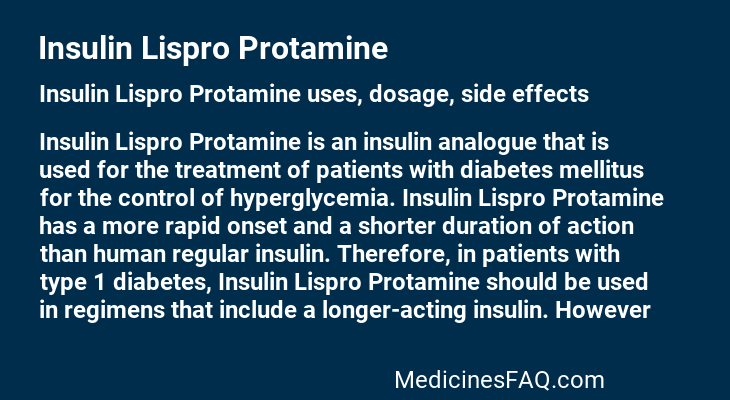 Insulin Lispro Protamine