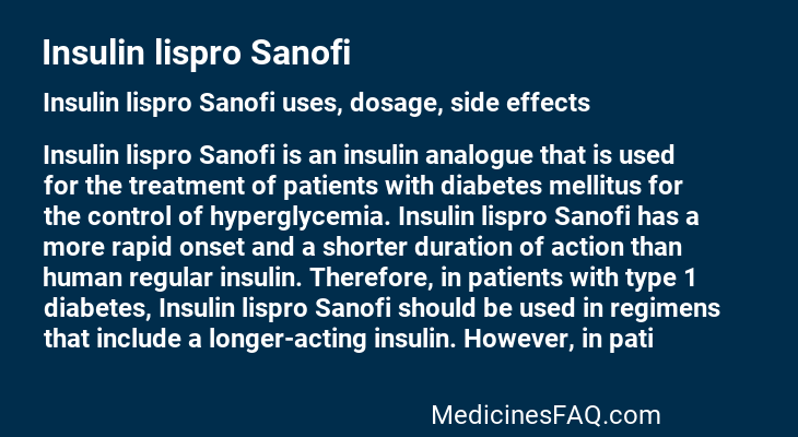 Insulin lispro Sanofi