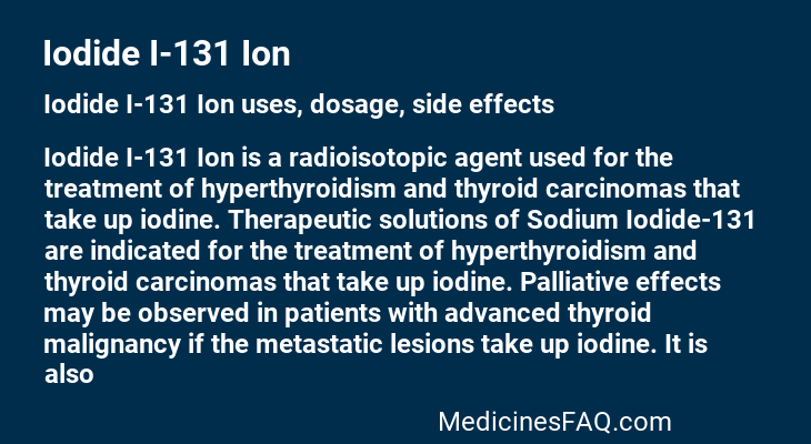 Iodide I-131 Ion