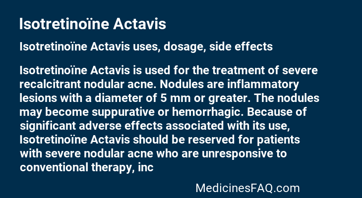 Isotretinoïne Actavis