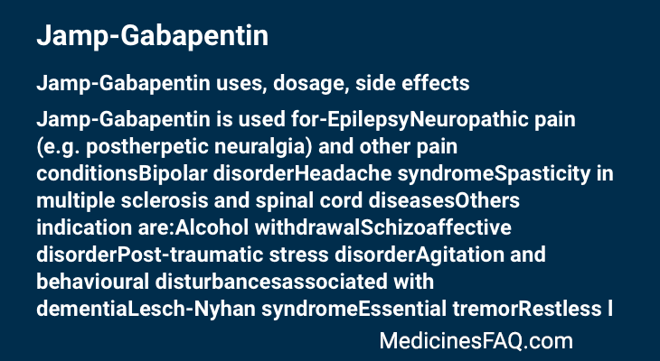 jamp gabapentin side effects