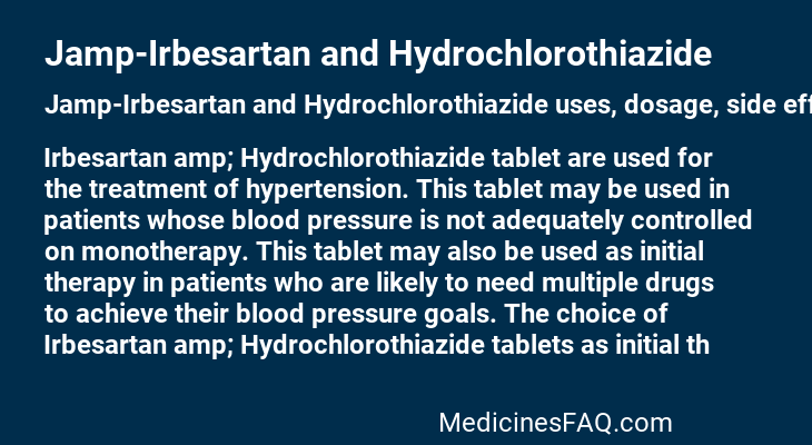 Jamp-Irbesartan and Hydrochlorothiazide