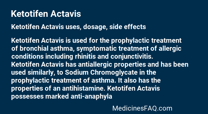 Ketotifen Actavis