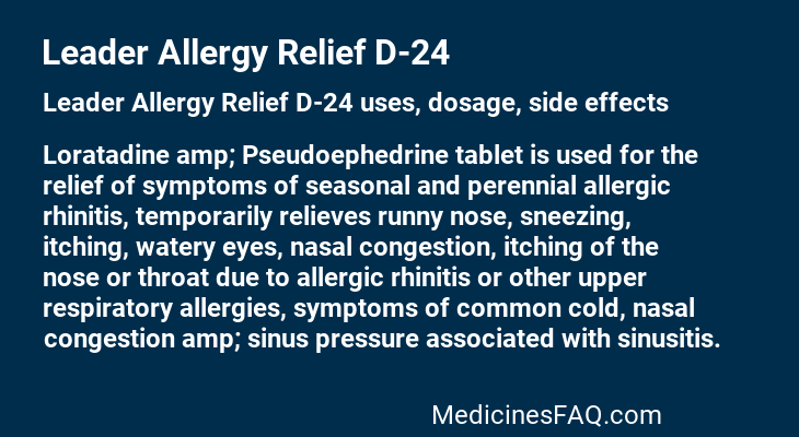 Leader Allergy Relief D-24