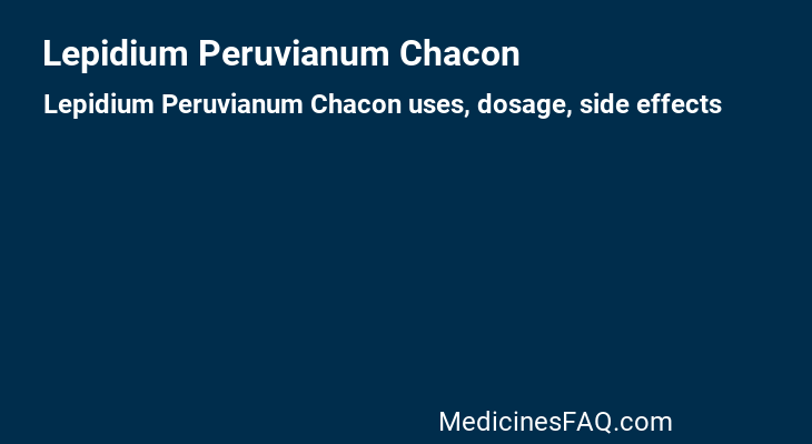Lepidium Peruvianum Chacon