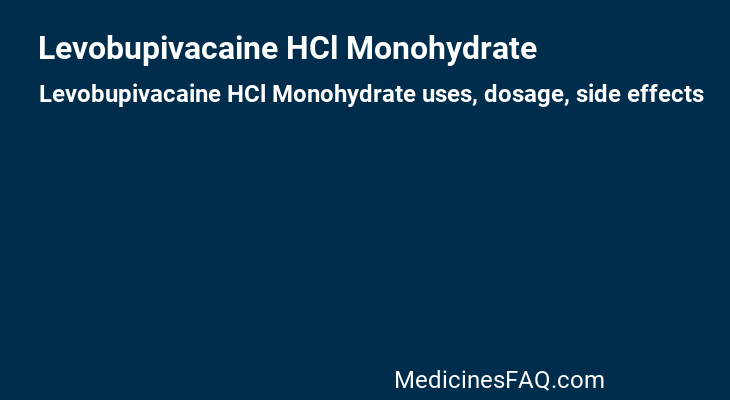 Levobupivacaine HCl Monohydrate