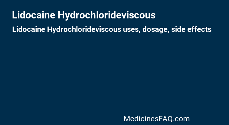 Lidocaine Hydrochlorideviscous