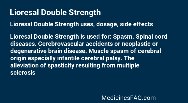 Lioresal Double Strength