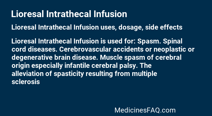Lioresal Intrathecal Infusion