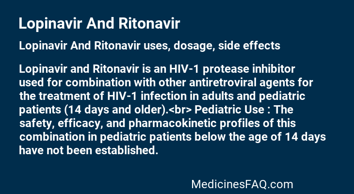 Lopinavir And Ritonavir