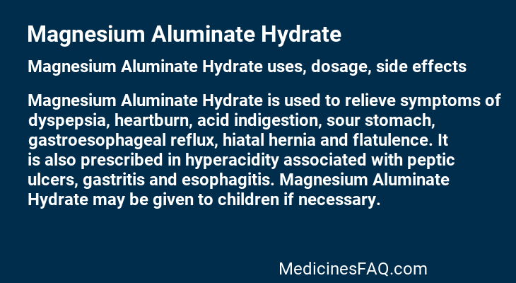 Magnesium Aluminate Hydrate