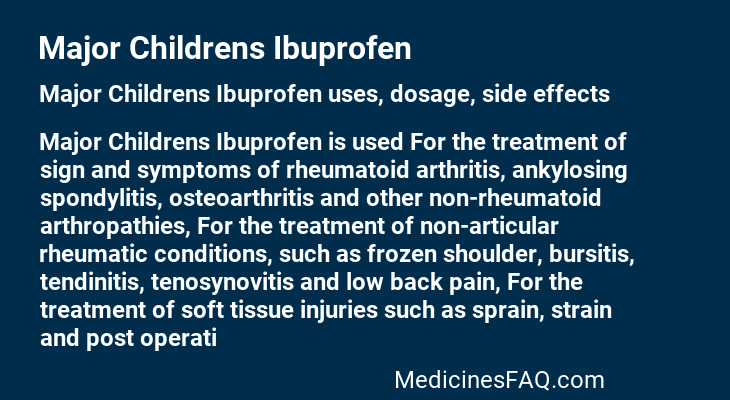 Major Childrens Ibuprofen