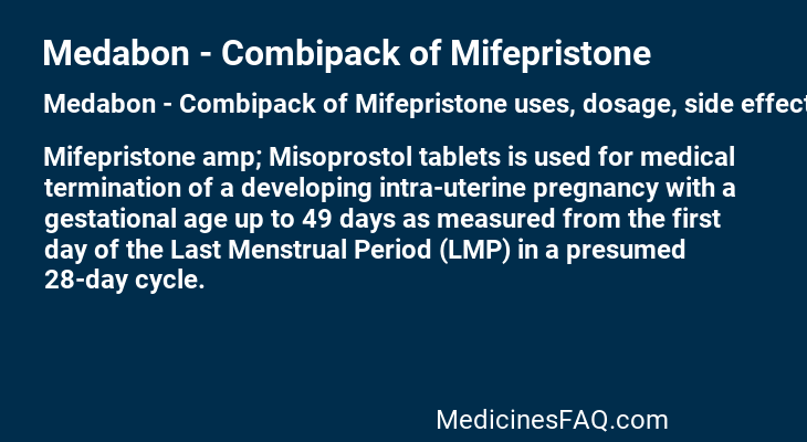 Medabon - Combipack of Mifepristone