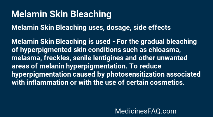Melamin Skin Bleaching