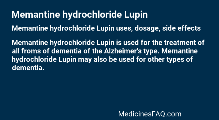 Memantine hydrochloride Lupin