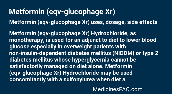 Metformin (eqv-glucophage Xr)