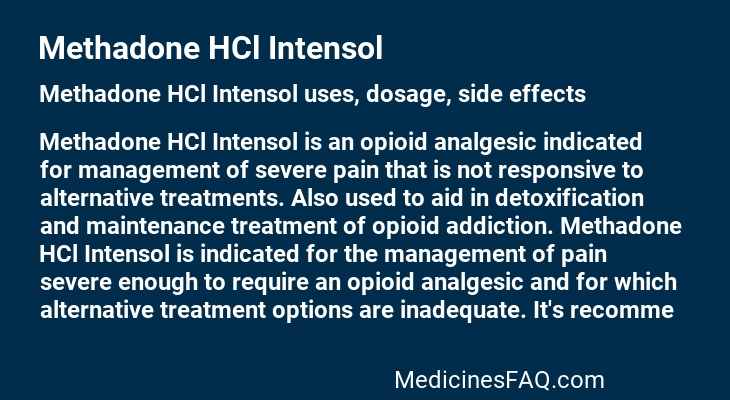 Methadone HCl Intensol