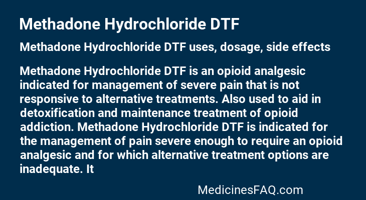 Methadone Hydrochloride DTF